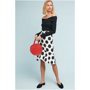 Anthropologie Maeve Polka Dot Flounced Skirt